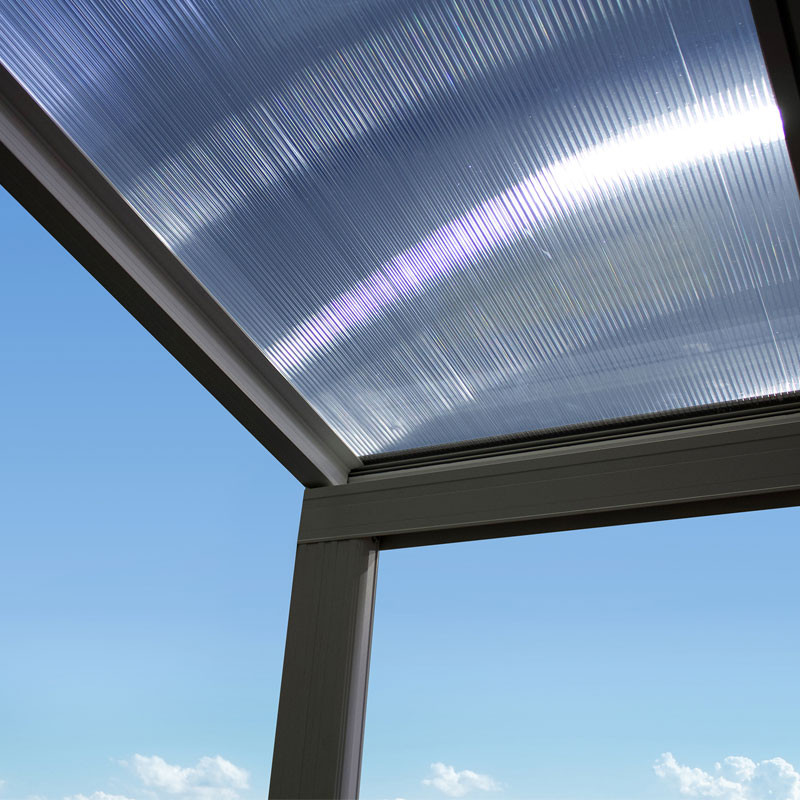 DCB - Pergola Cielo - 3x3m - Polycarbonate et Aluminium - Gris anthracite