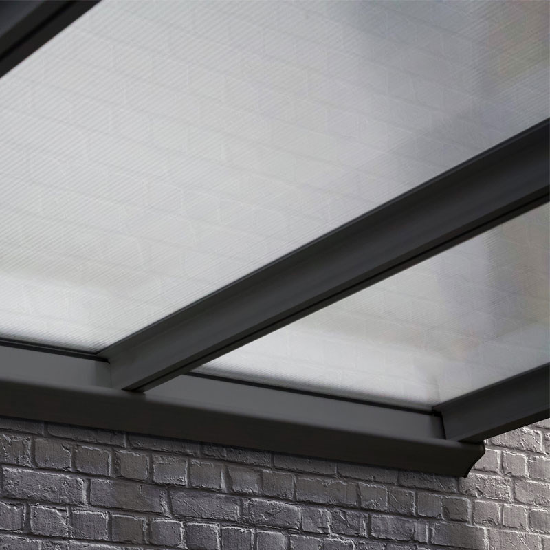 DCB - Pergola Cielo - 3x3m - Polycarbonate et Aluminium - Gris anthracite