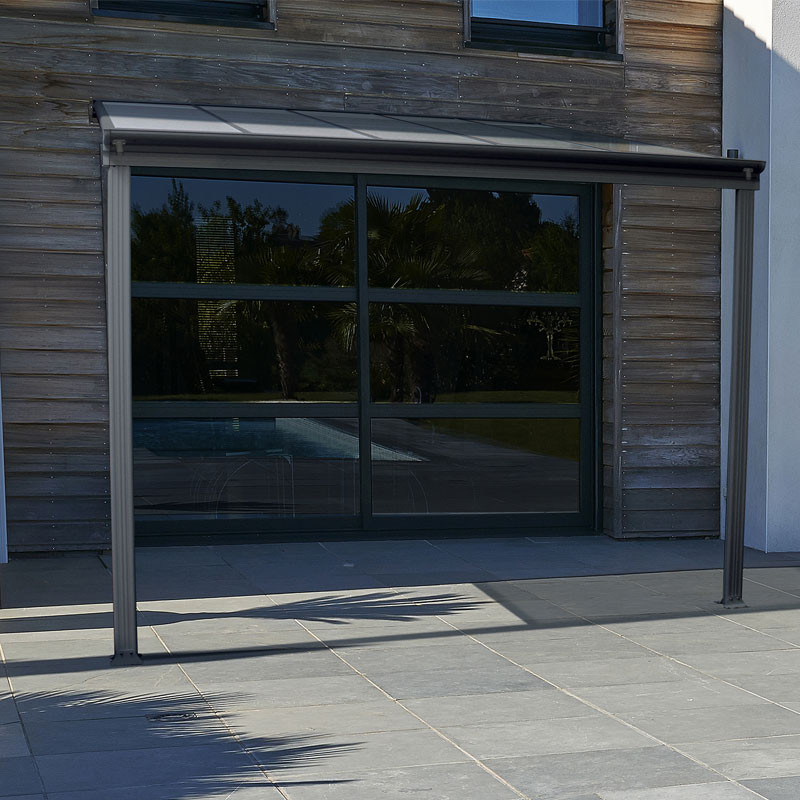 DCB - Pergola Cielo - 3x3m - Polycarbonate et Aluminium - Gris anthracite