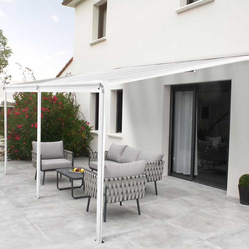 DCB - Pergola Cielo - 4x3m - Polycarbonate et Aluminium - Blanc