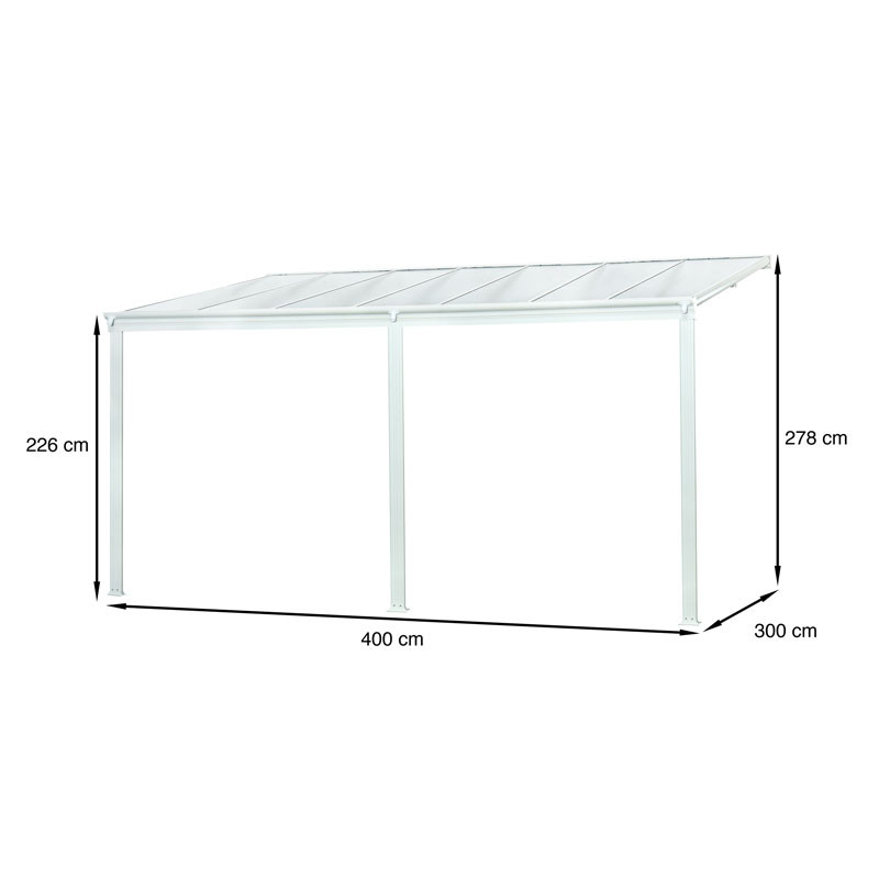 DCB - Pergola Cielo - 4x3m - Policarbonato e alluminio - Bianco