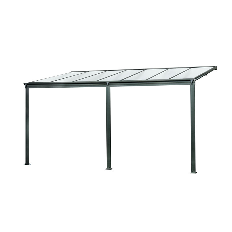 DCB - Pergola Cielo - 4x3m - Polycarbonate et Aluminium - Gris anthracite