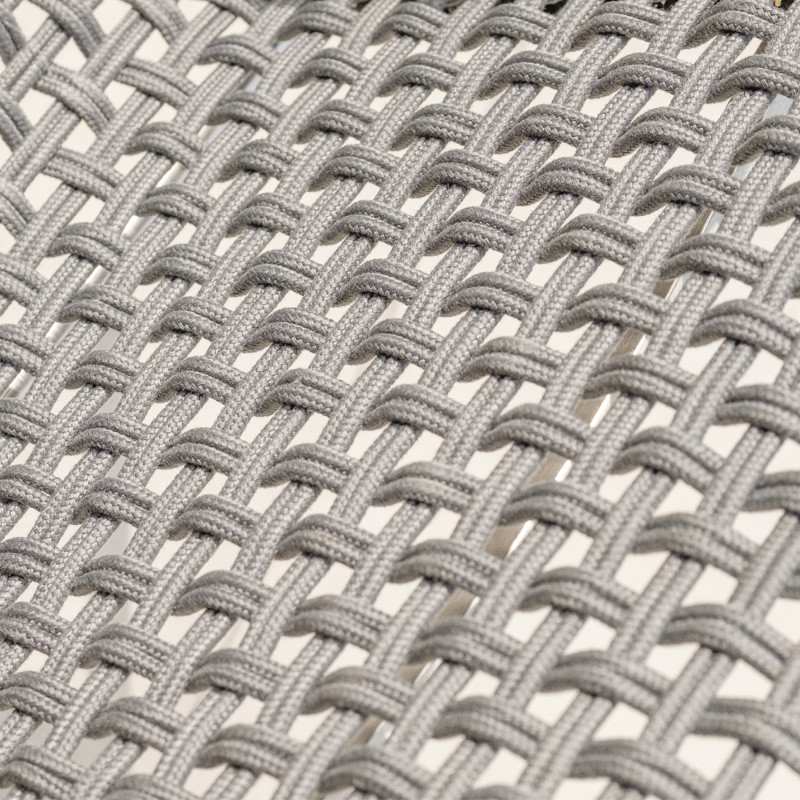 DCB - Silla de jardín apilable Concarneau - Acero inoxidable y cuerda - Gris