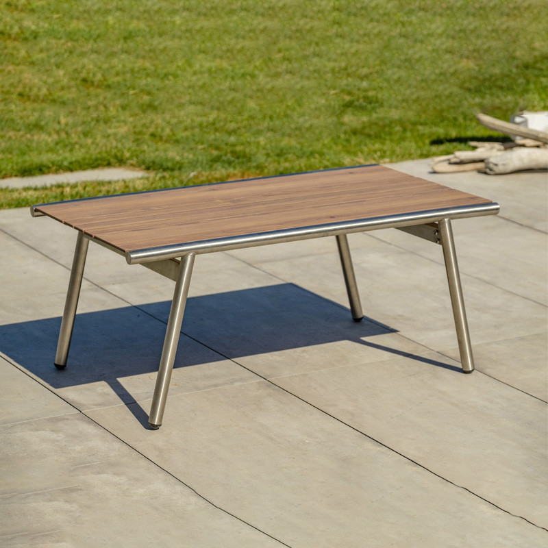 DCB - 4 places - Salon bas de jardin Concarneau - Inox et Corde - Gris