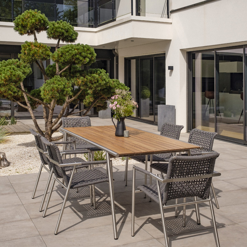 DCB - Table de jardin - Concarneau - 180x89cm - Gris