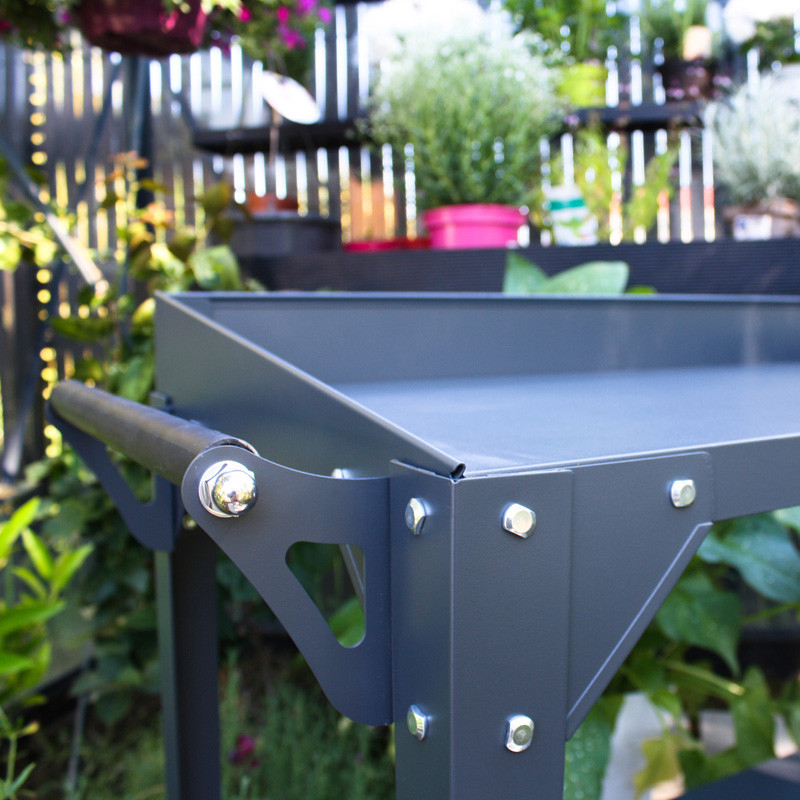 DCB - Desserte de jardin à roulettes Cucinato - acier galvanisé - Gris anthracite
