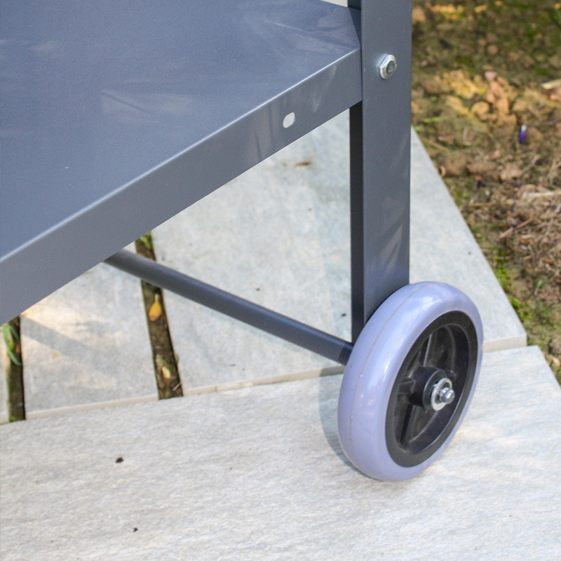 CUCINATO WHEELED GARDEN SIDEBOARD IN ANTHRACITE GREY GALVANIZED STEEL