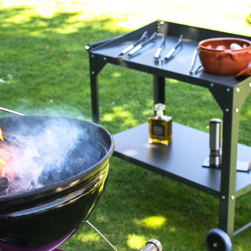 DCB - Desserte de jardin à roulettes Cucinato - acier galvanisé - Gris anthracite