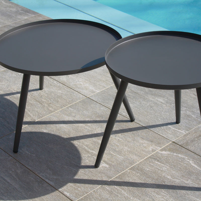 DCB - 4 places - Salon as de jardin Capri - En corde tissée - Taupe et Gris anthracite