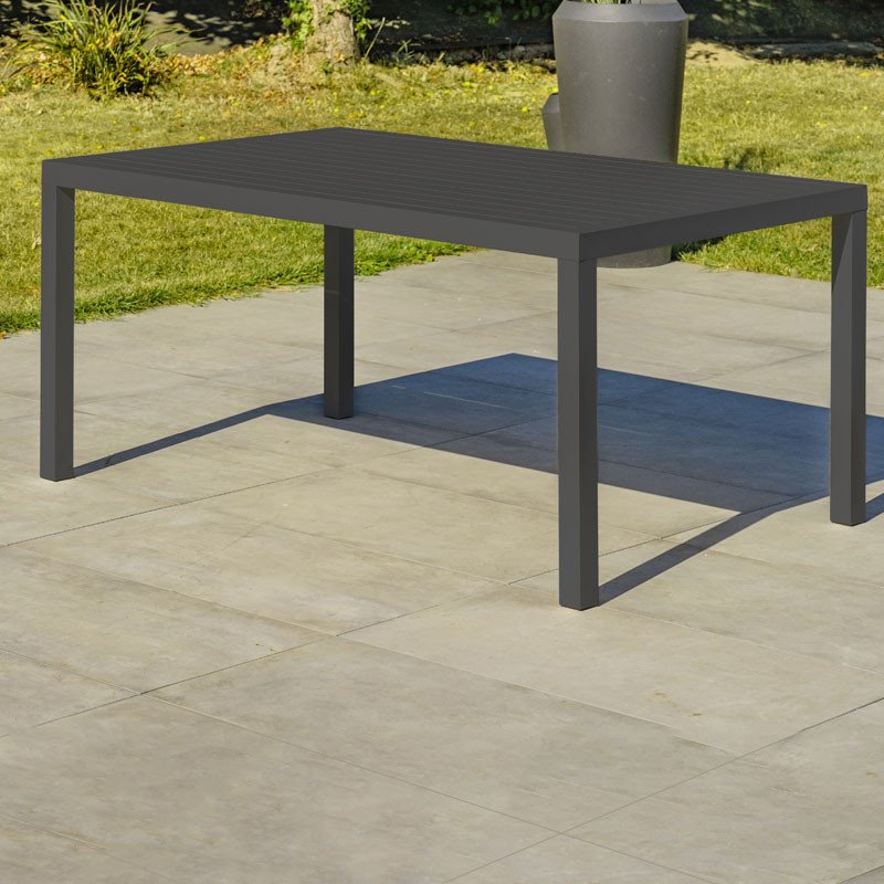 DCB - 7 places - Ensemble de repas de jardin Cayenne - Aluminium - Gris anthracite