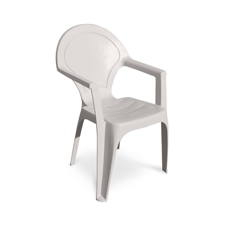 DCB - Fauteuil de jardin empilable Dama - Polypropylène Renforcé - Sable