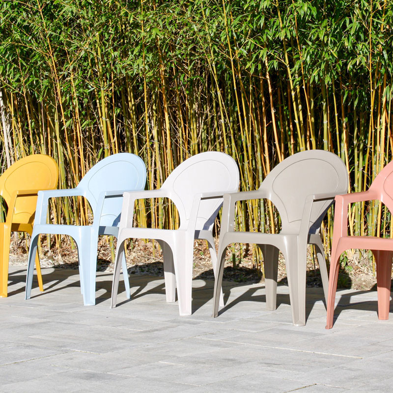DCB - Fauteuil de jardin empilable Dama - Polypropylène Renforcé - Terracota