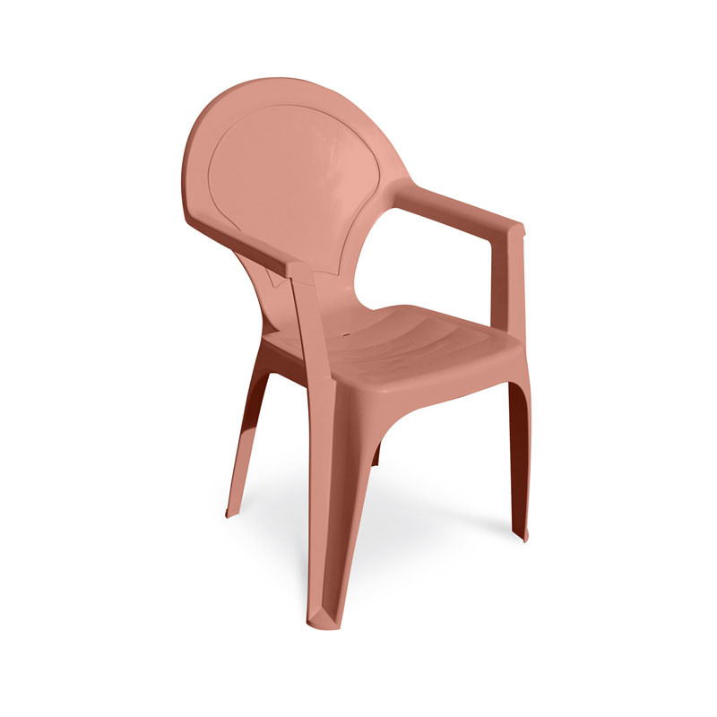 DCB - Fauteuil de jardin empilable Dama - Polypropylène Renforcé - Terracota