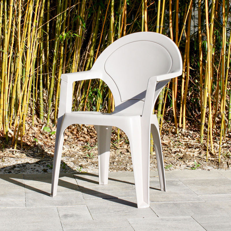 DCB - Fauteuil de jardin empilable Dama - Polypropylène Renforcé - Sable