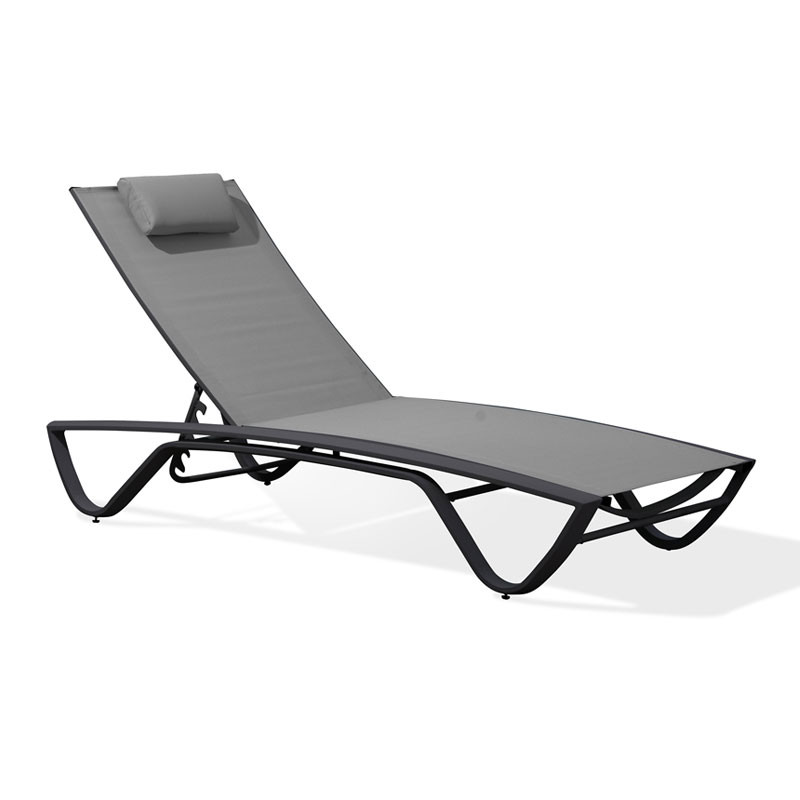 DCB - Bain de soleil multi-positions Figari - Alu et Textilène - Gris