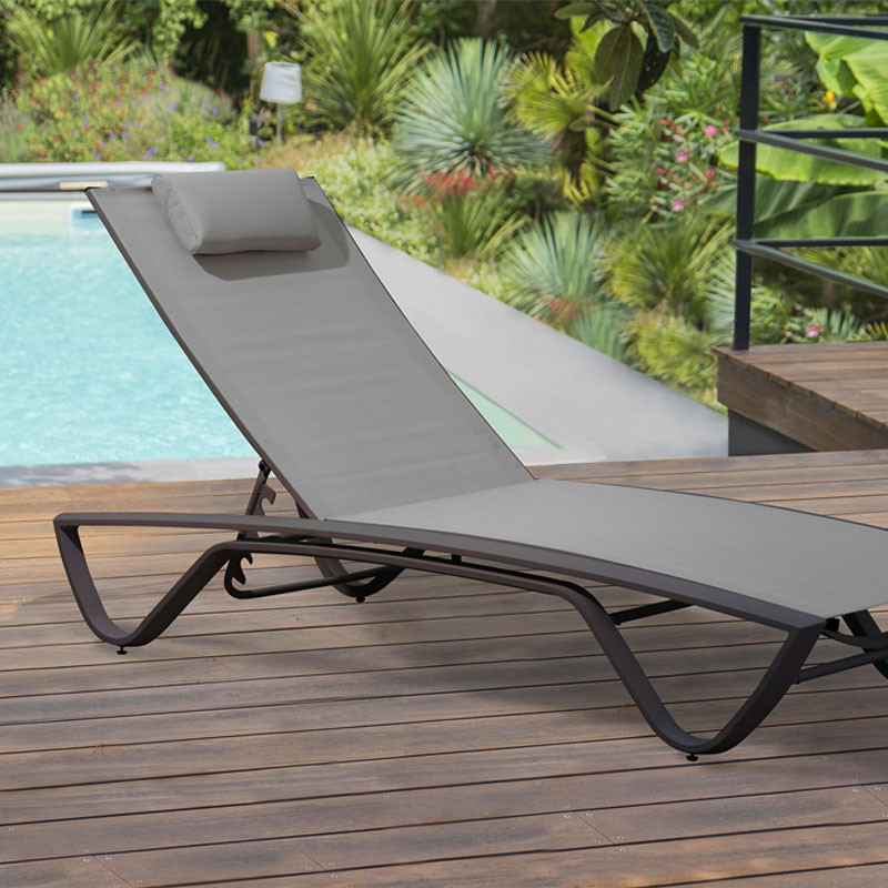 DCB - Bain de soleil multi-positions Figari - Alu et Textilène - Gris