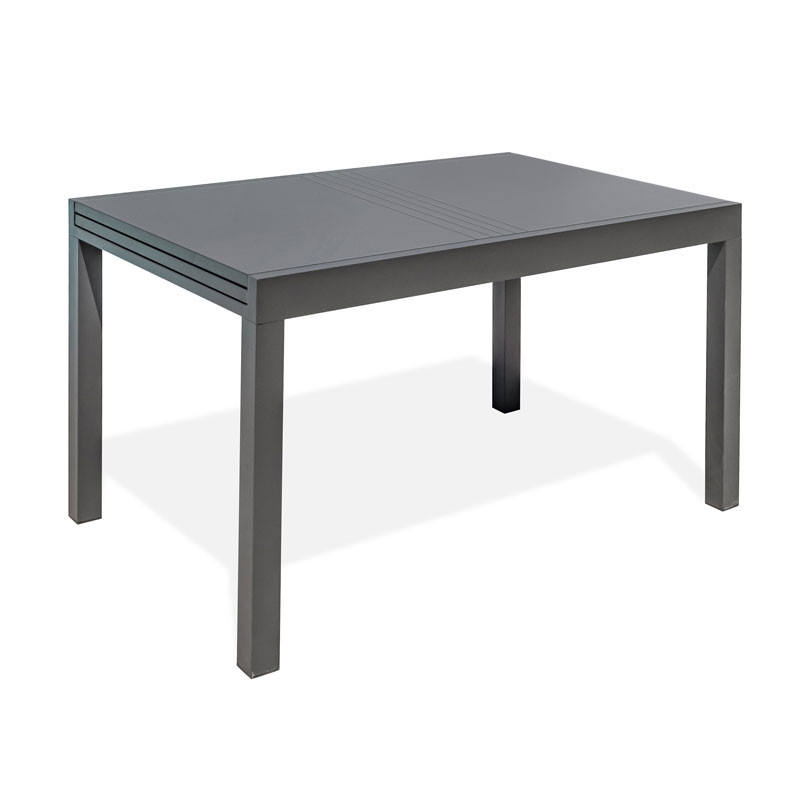 DCB - Table de jardin Gaston - 135/270x90 cm - Rallonge en aluminium - Gris anthracite