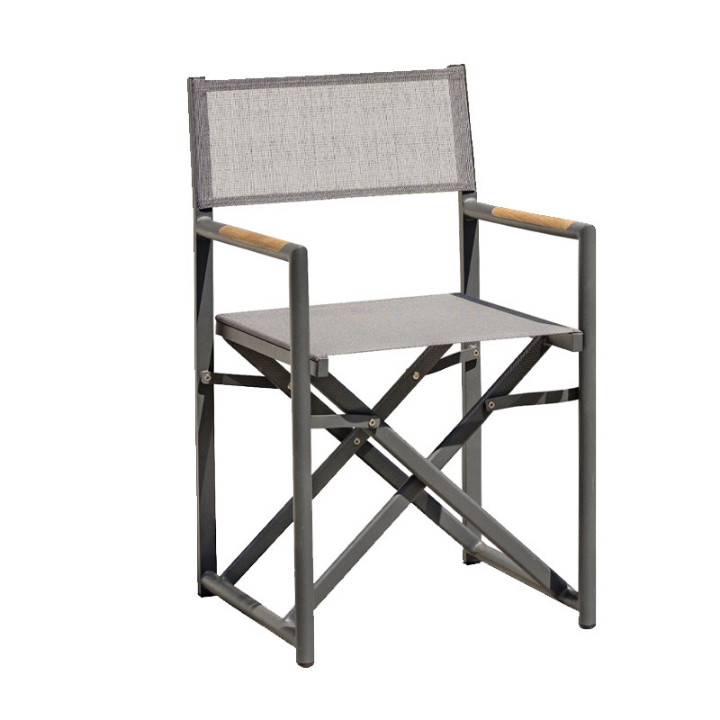 HONFLEUR ALUMINUM AND TEXTILENE FOLDING GARDEN CHAIR - ANTH GREY