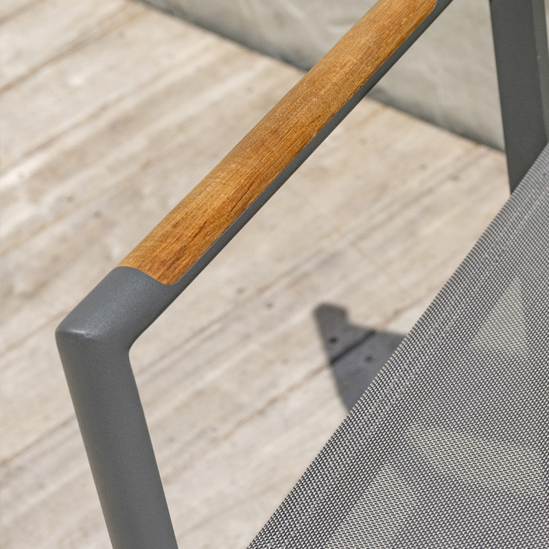HONFLEUR ALUMINUM AND TEXTILENE FOLDING GARDEN CHAIR - ANTH GREY