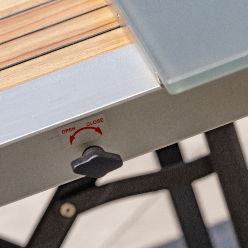 HONFLEUR GARDEN TABLE (180/250X100CM) ALU+GLASS TOP+RALL G.ANTH