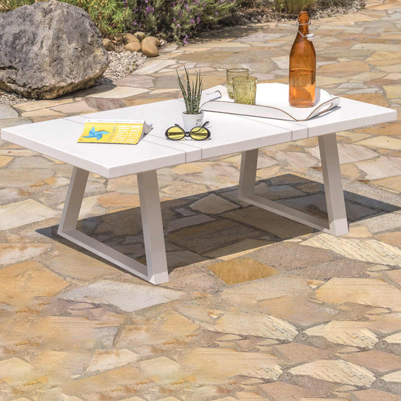 DCB - 5 places - Salon bas de jardin Ibiza - Aluminium - Blanc