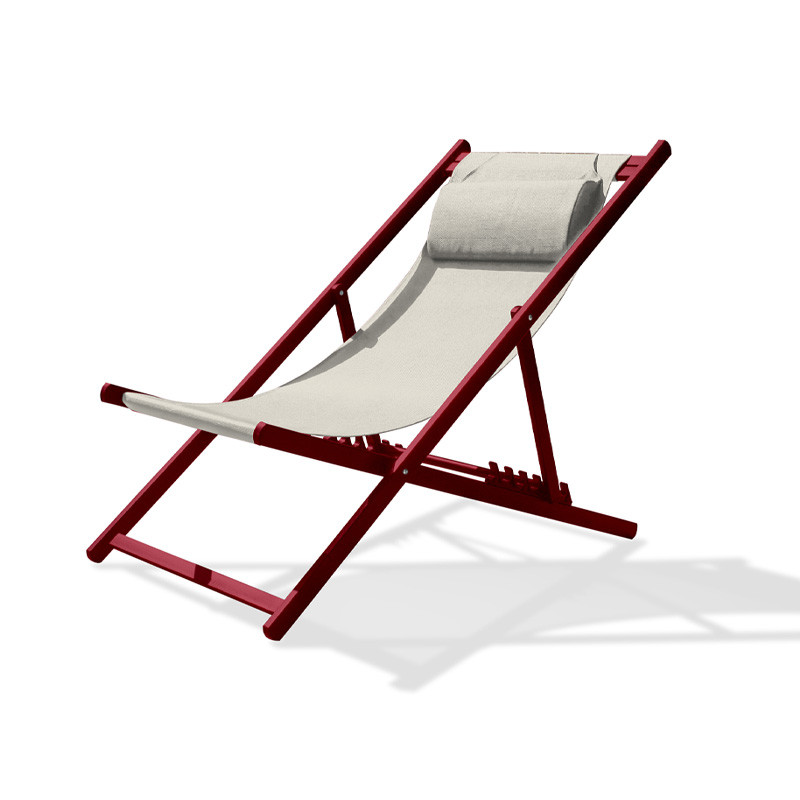 FOLDING GARDEN CHAIR JULIA IN GREY TEXTILENE AND ALUMINUM - CARMINE