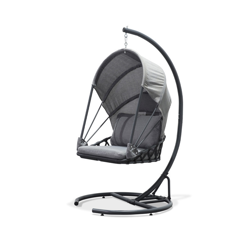 DCB - Balancelle de jardin Lacanau - Avec Coussins - Gris Anthracite