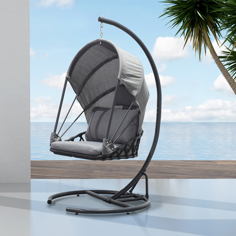 LACANAU GARDEN SWING WITH CUSHIONS - CHARCOAL GREY