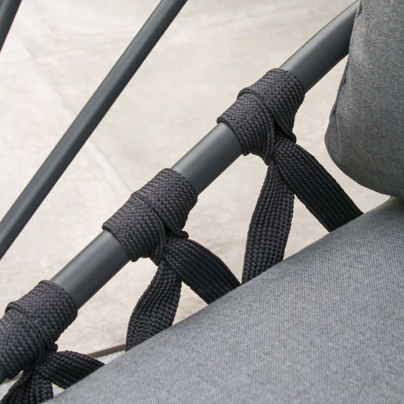 DCB - Balancelle de jardin Lacanau - Avec Coussins - Gris Anthracite