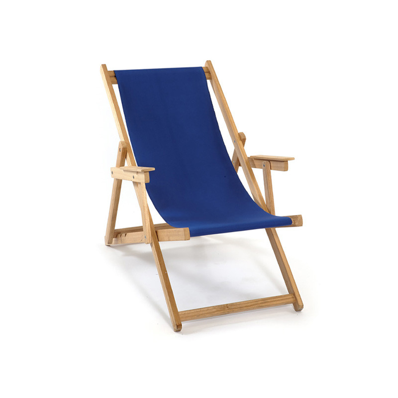 DCB - Chilienne pliante Lona - Bois d'Eucalyptus et Toile coton - Bleu