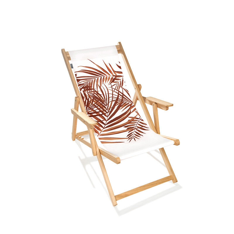 DCB - Chilienne pliante Lona - Bois d'Eucalyptus et Toile coton - Palmier Brique