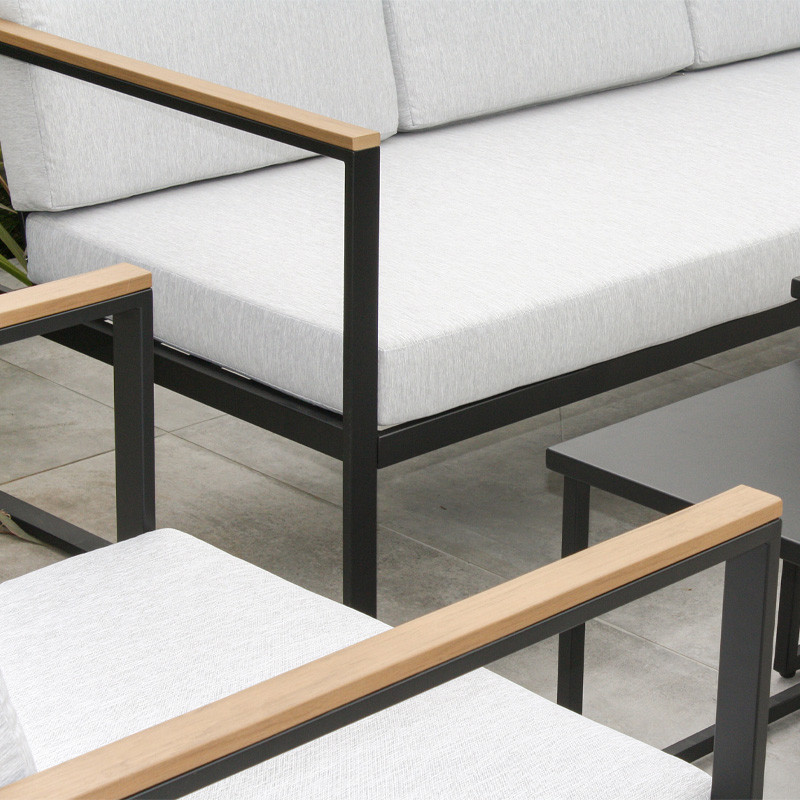 DCB - 5 places - Salon bas de jardin Lucca - Acier - Gris anthracite