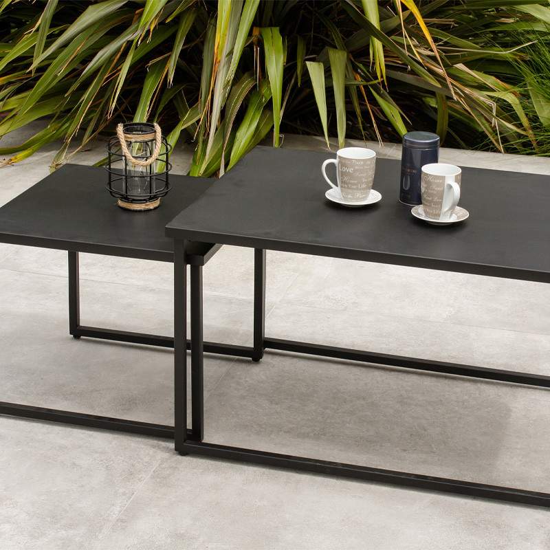 DCB - 5 places - Salon bas de jardin Lucca - Acier - Gris anthracite