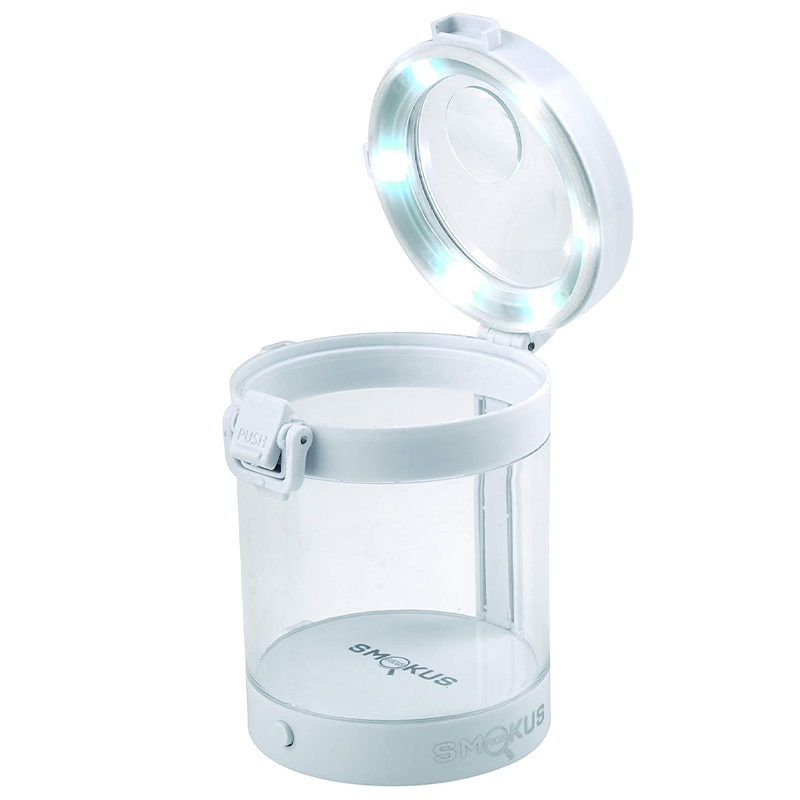 Smokus Focus - Eclipse white - Luftdichter Topf mit Lupe