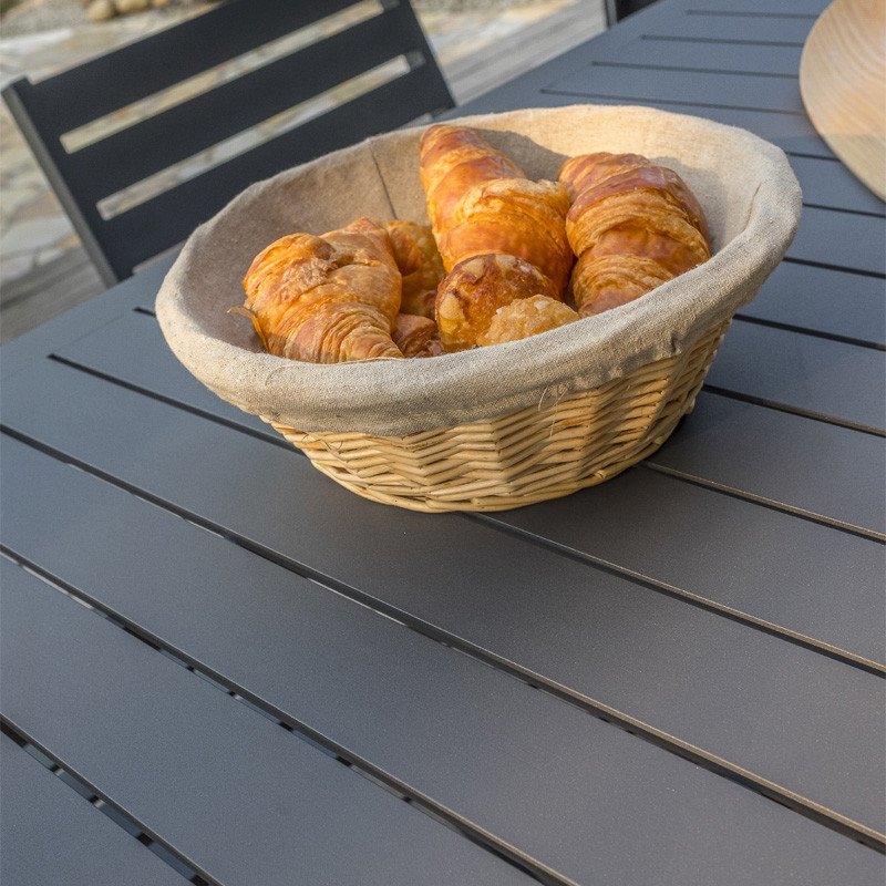 DCB - Table de jardin fixe Miami - 160x90cm - Aluminium - Gris anthracite