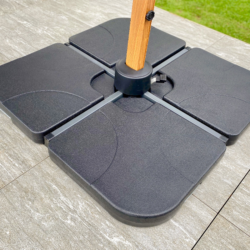 DCB - Lot de 4 dalles pour parasol à remplir - Noir