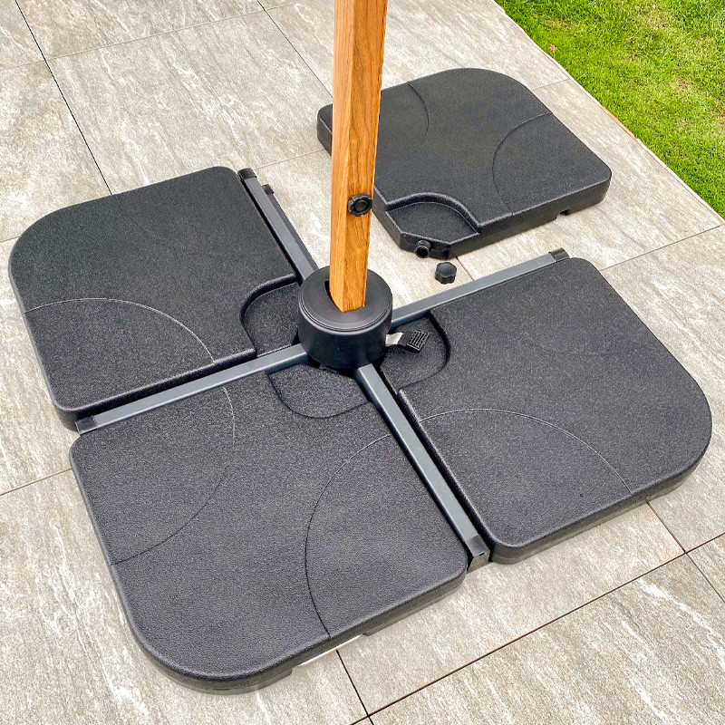 DCB - Lot de 4 dalles pour parasol à remplir - Noir