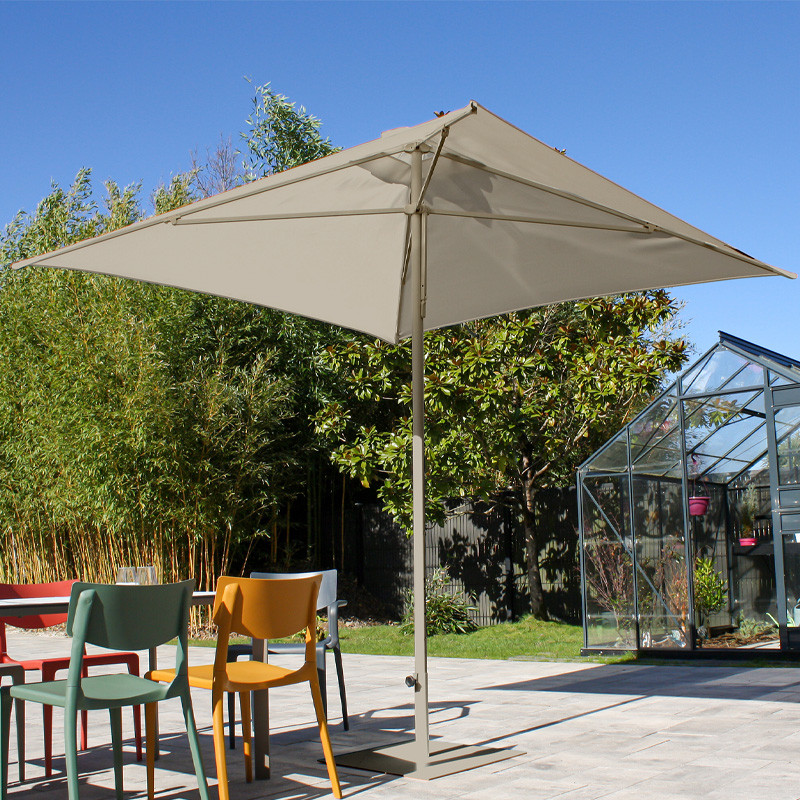 FLAT PARASOL STAND (DIAM. 55 MM) IN LACQUERED STEEL - TAUPE