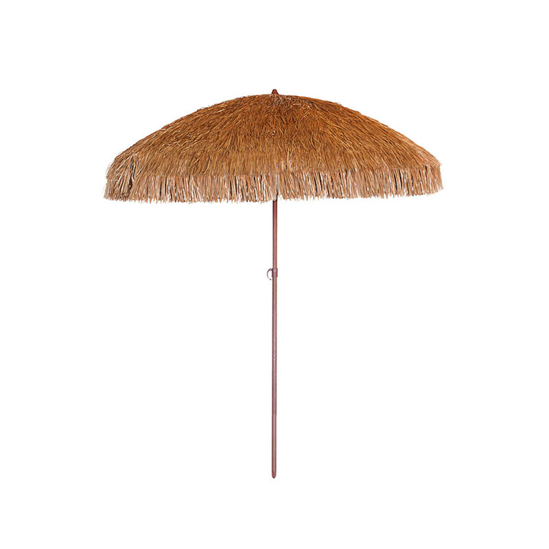 DCB - Parasol à franges Manila - Ø 200cm - acier finition Bois - Marron