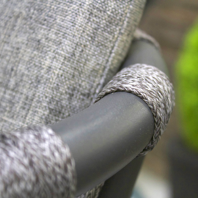 DCB - Tuinstoel Pilat - Aluminium en touw - Grijs antraciet