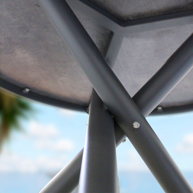 ROUND GARDEN TABLE PILAT DIAM.129CM ALU AND HPL TOP - GREY ANTH