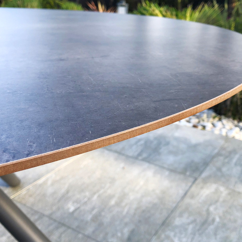 ROUND GARDEN TABLE PILAT DIAM.129CM ALU AND HPL TOP - GREY ANTH