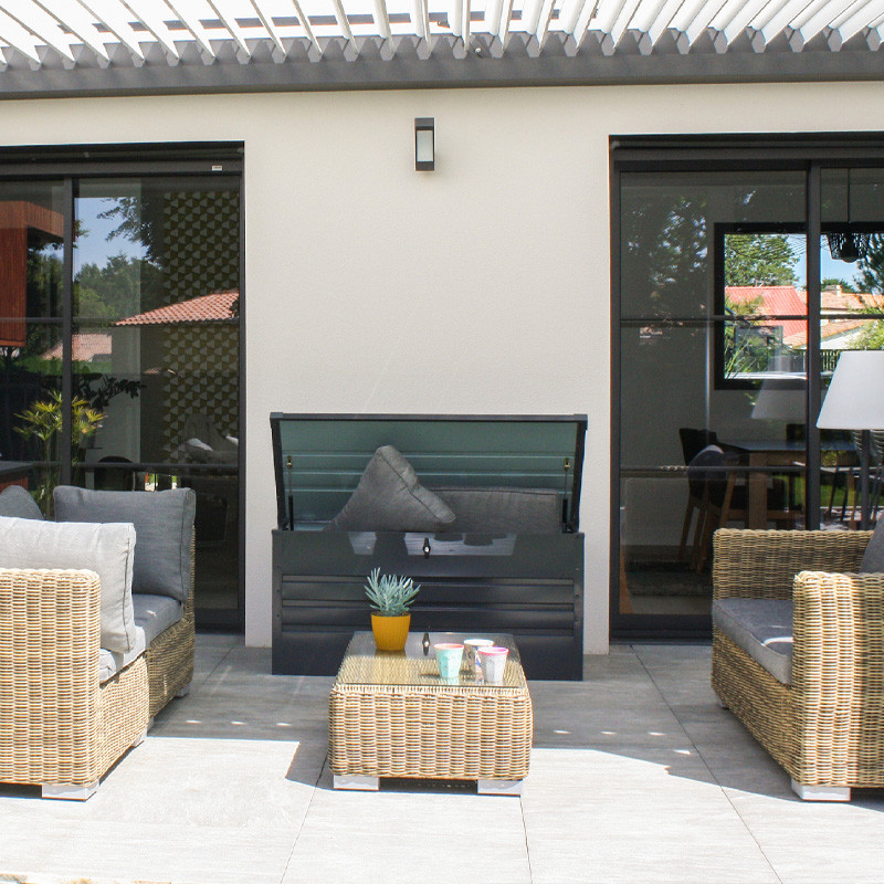 DCB - Coffre de jardin Scatola - Acier galvanisé - 350L - Gris anthracite