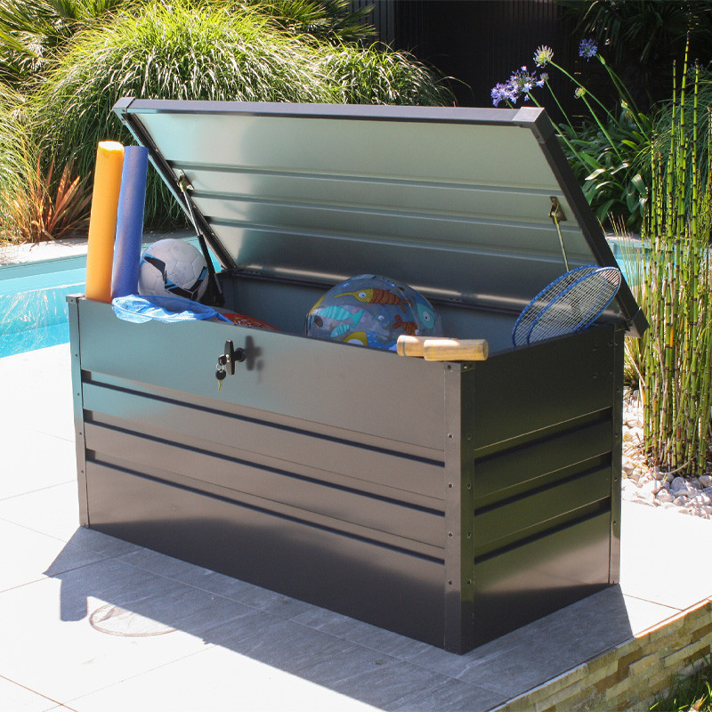 DCB - Coffre de jardin Scatola - Acier galvanisé - 350L - Gris anthracite