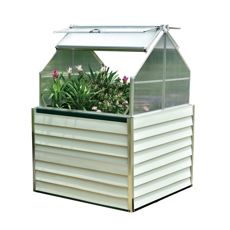 DCB - Mini serra a doppio stretto - 120x120cm - Acciaio zincato - Bianco