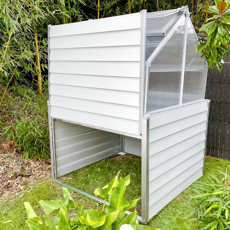 DCB - Mini serre de jardin Double Stretto - 120x120cm - Acier Galvanisé - Blanc