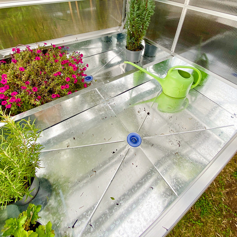 DCB - Mini serre de jardin Double Stretto - 120x120cm - Acier Galvanisé - Blanc