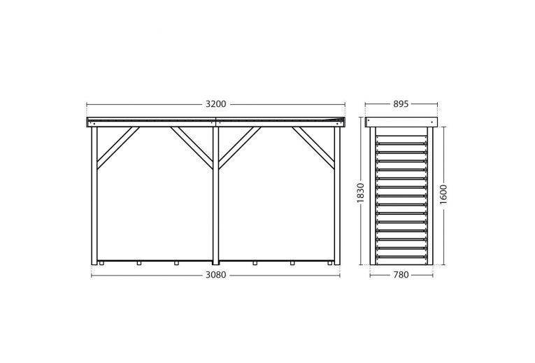 Forest Style - Wood shed - Bûcher Dallas XXL