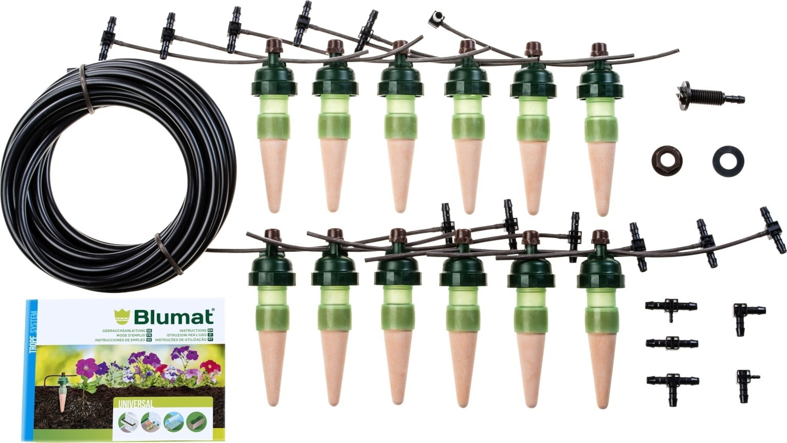 Blumat irrigation system 12 plants, without pump, without electricity, watering vacations