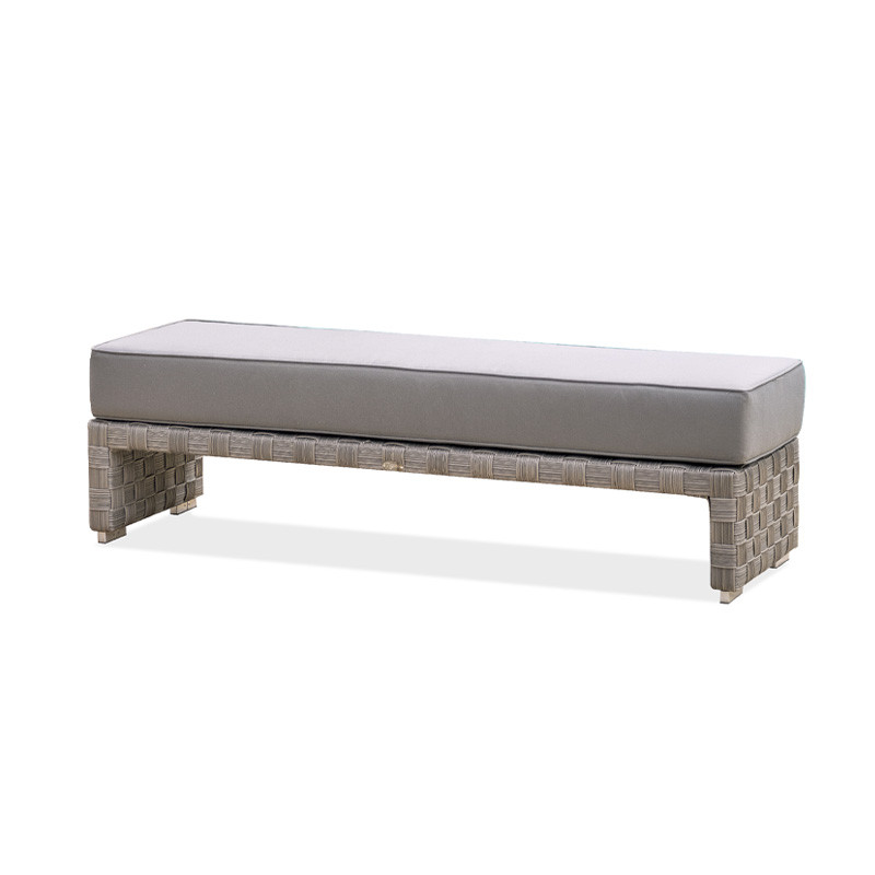 DCB - 3 places - Banc de jardin Tosca + coussin - Résine tressée - Gris